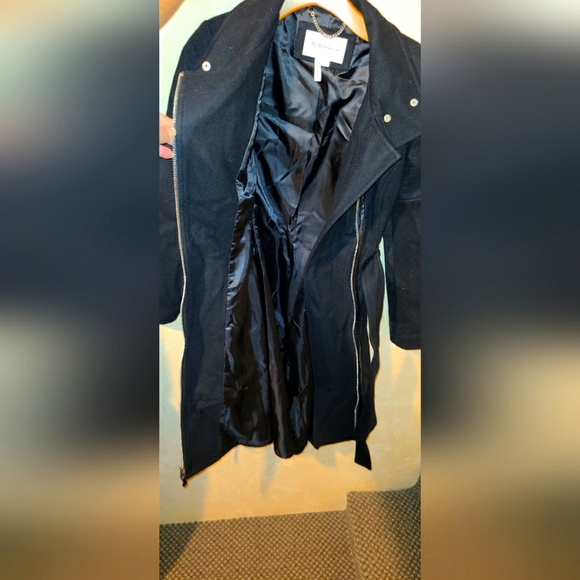 NEW BCBG Paris Designer Wool Warm Winter Pea Coat Belt Size Small - Picture 7 of 9